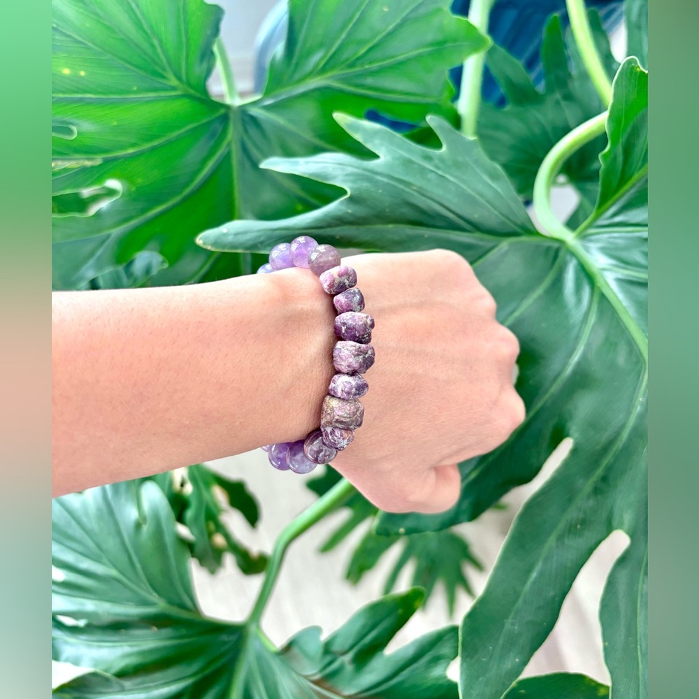 Rough Ruby & Chevron Amethyst Bracelet - image 3